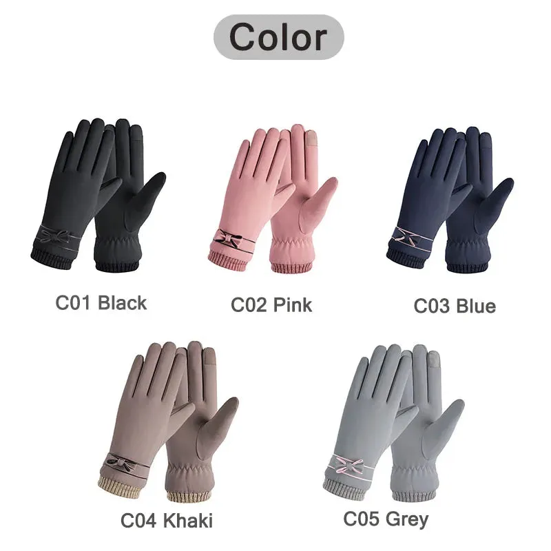 2022 Winter Y2K Women Touchscreen Gloves New Warmer Thermal Fleece Lined Guantes Full Finger Mittens Waterproof Motorbike Glove