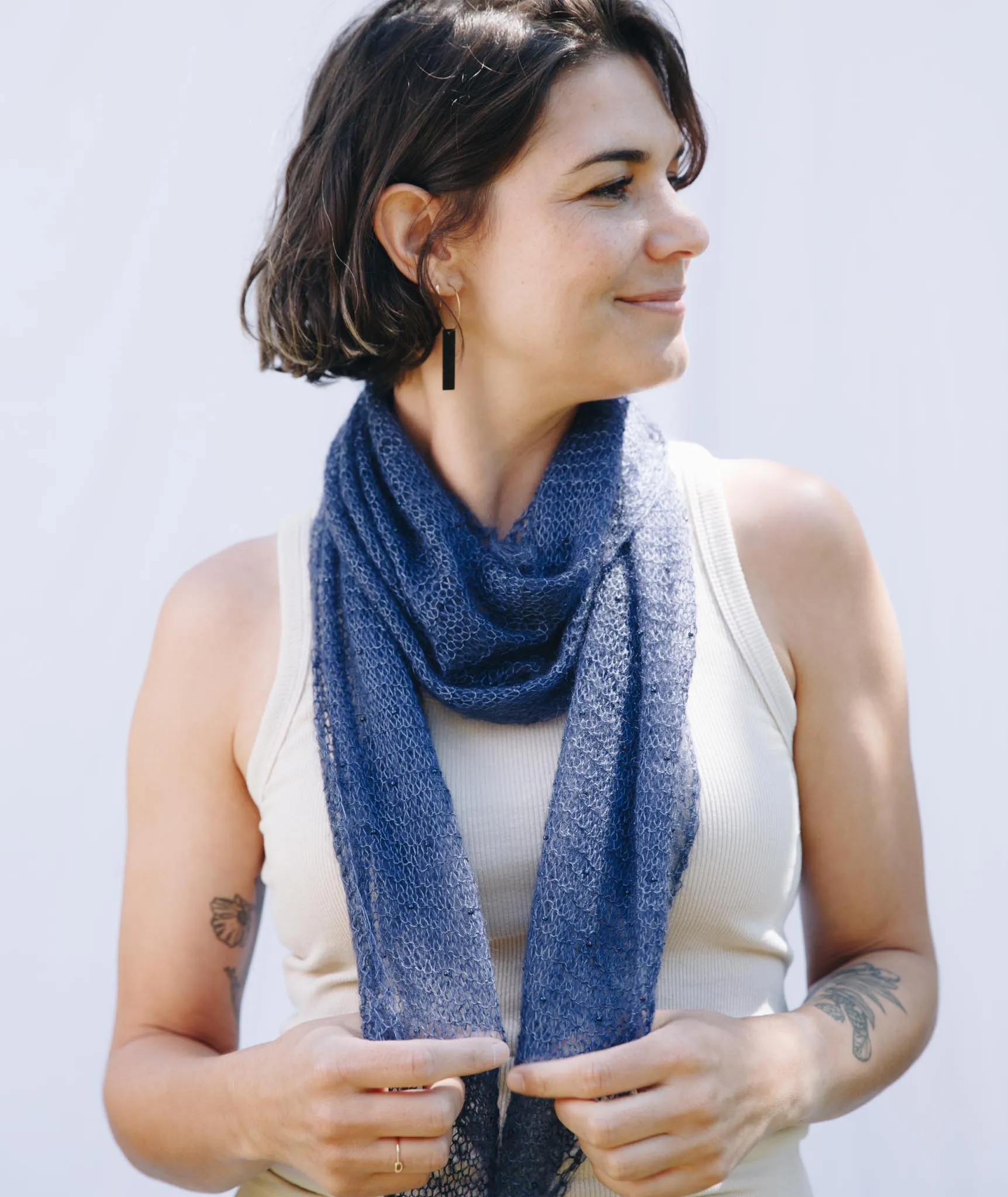 Beaded Mohair Scarf Using Catherine Lowe Silk Mohair 1
