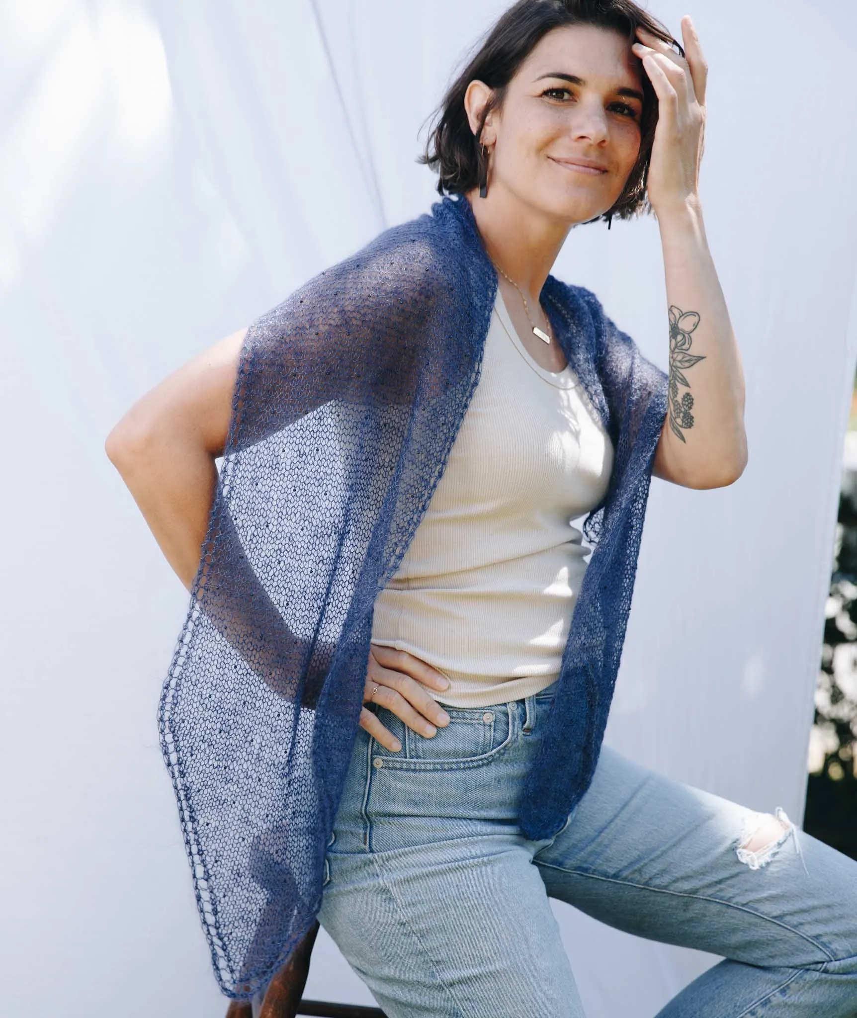 Beaded Mohair Scarf Using Catherine Lowe Silk Mohair 1