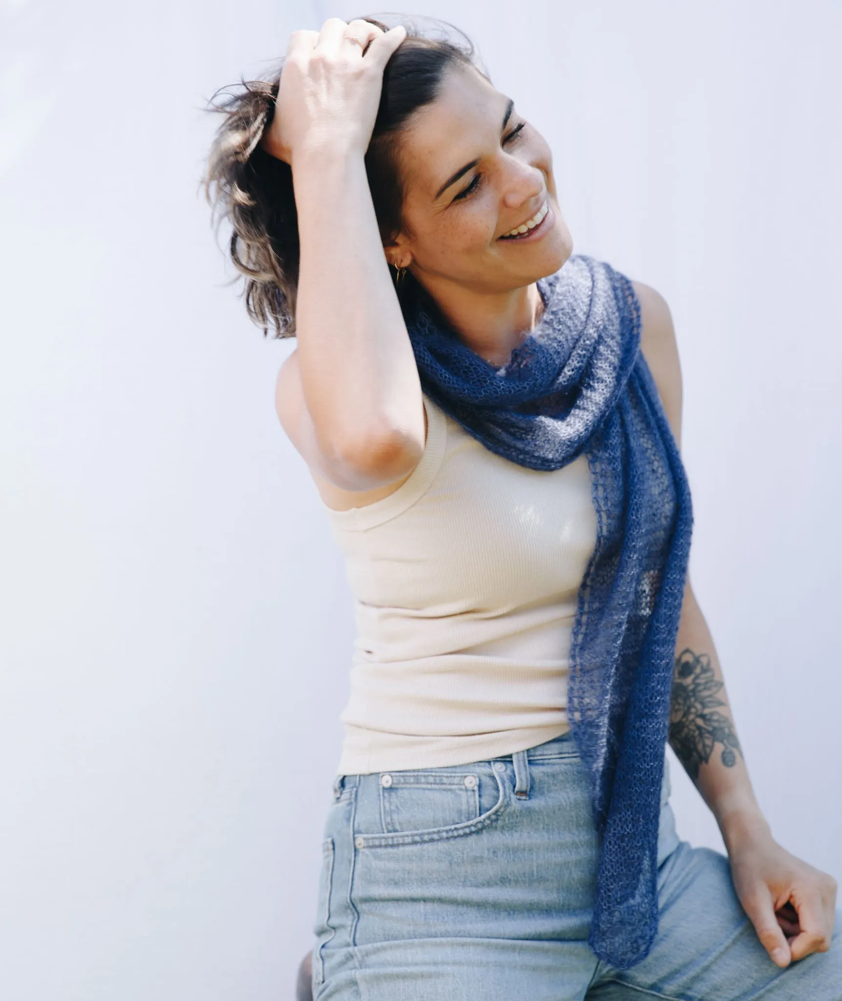 Beaded Mohair Scarf Using Catherine Lowe Silk Mohair 1