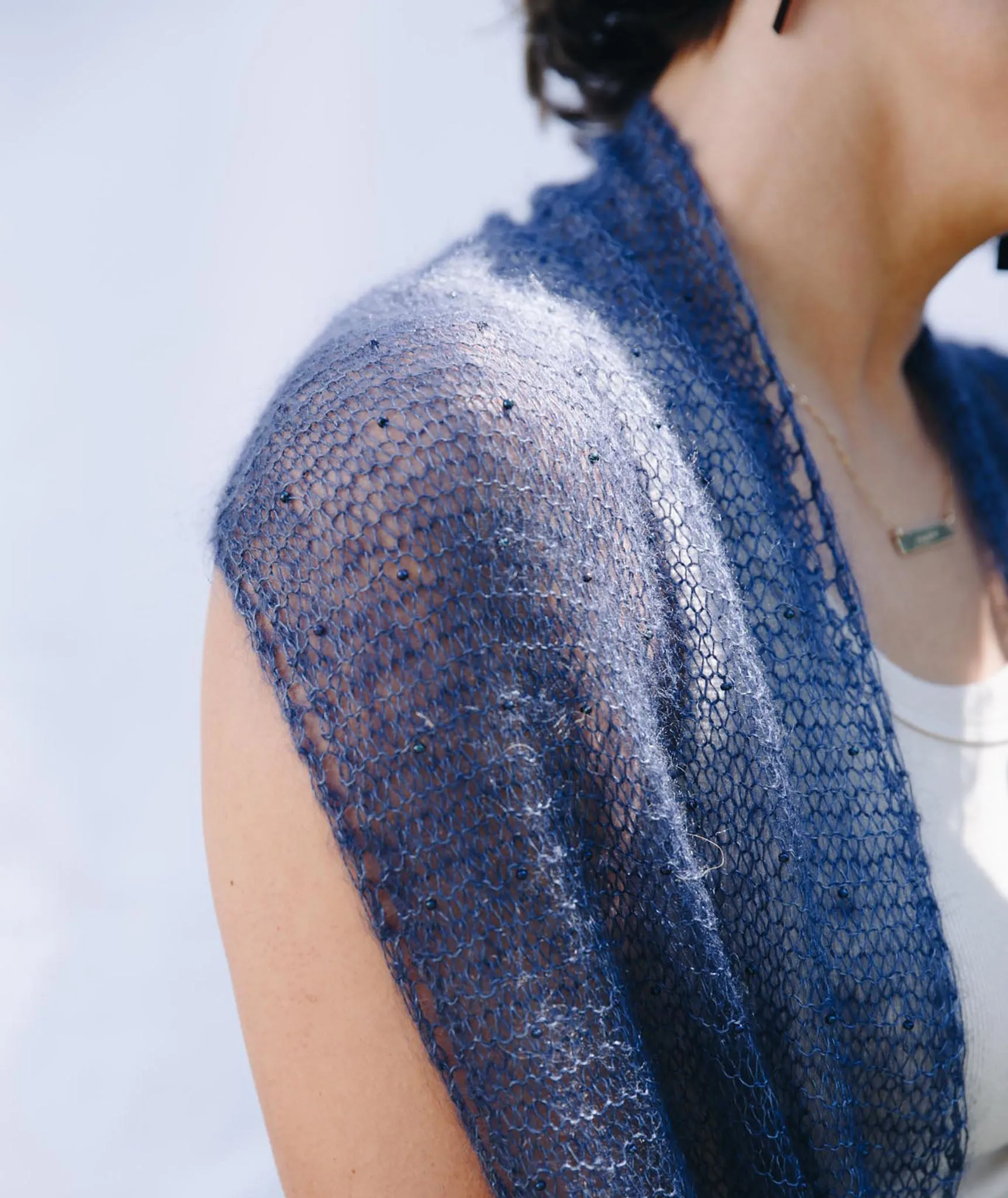 Beaded Mohair Scarf Using Catherine Lowe Silk Mohair 1
