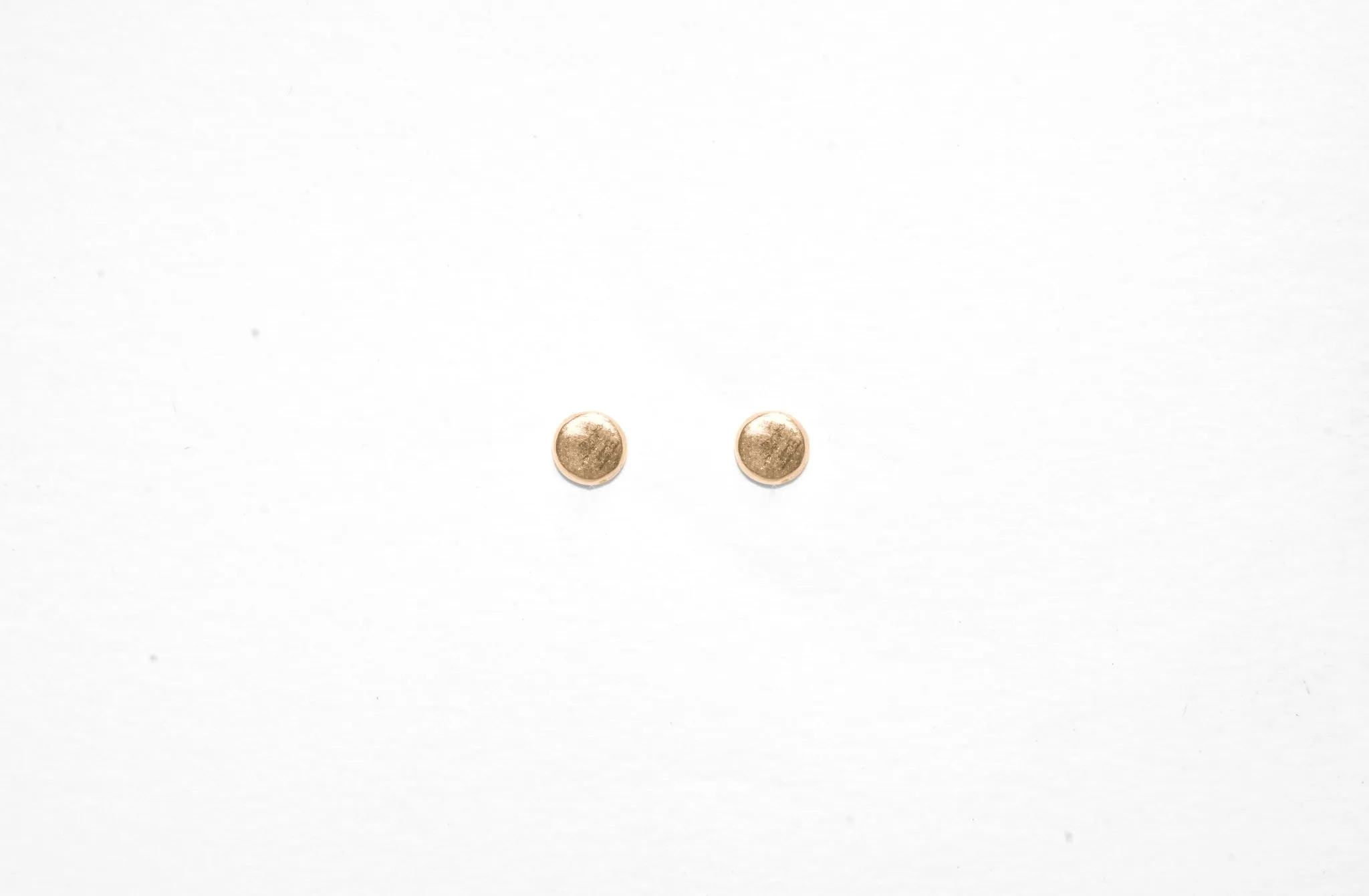 Buttons | Handmade 10k Yellow Gold Flat Disc Stud Earrings