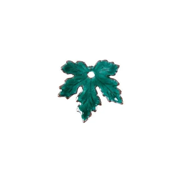 Charm, Maple Leaf 20x21mm, Enameled Brass Teal Green, by Gardanne Beads (1 Piece)
