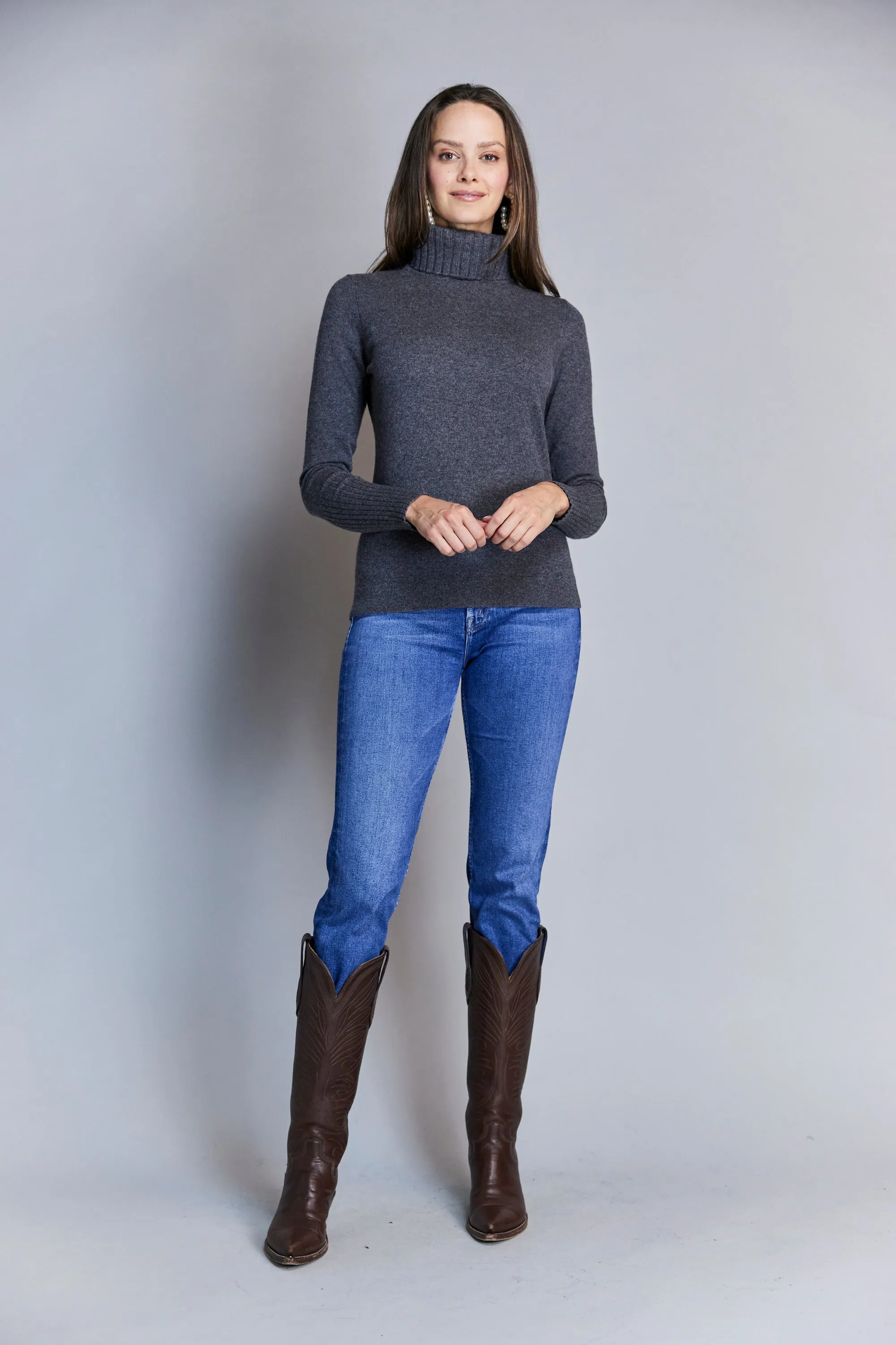 Chunky Trim Turtleneck Sweater