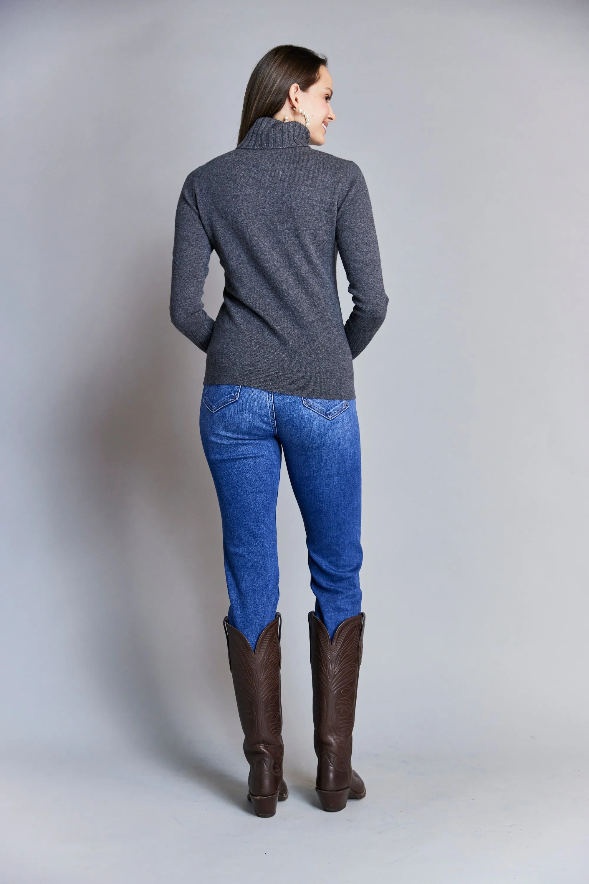 Chunky Trim Turtleneck Sweater