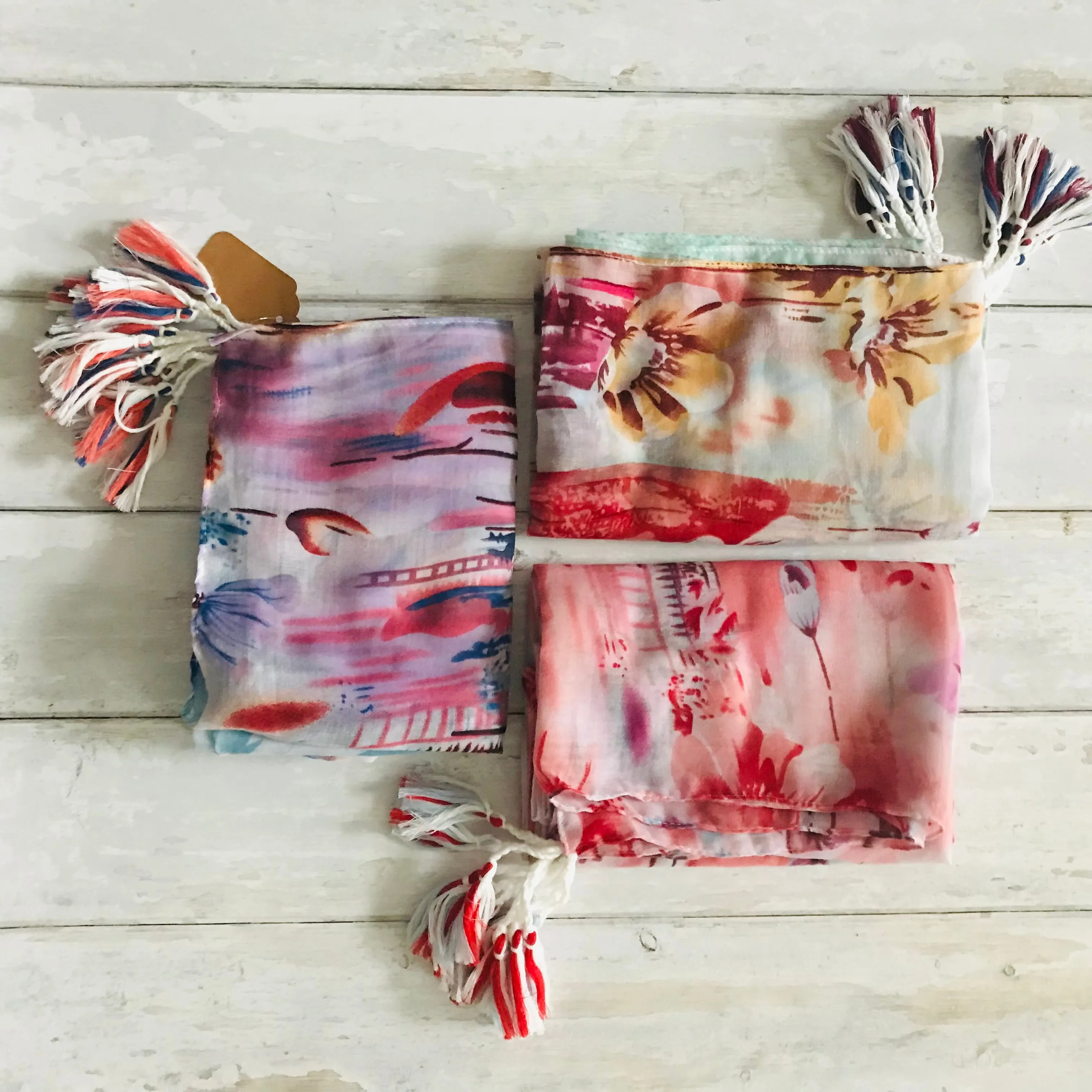 Floral Escape Tassel Scarves