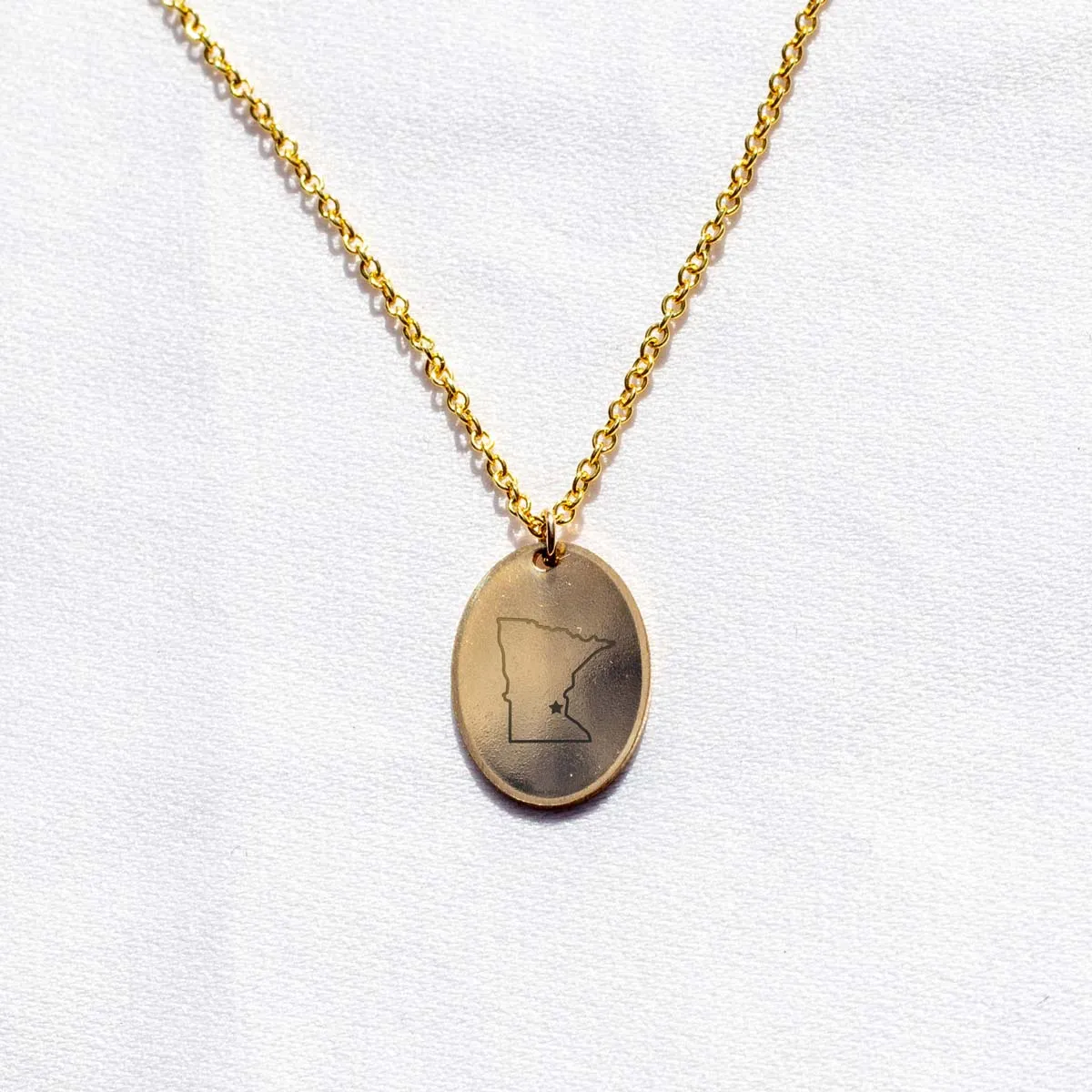 Gold Fill Voyager Charm Necklace - State Outlines
