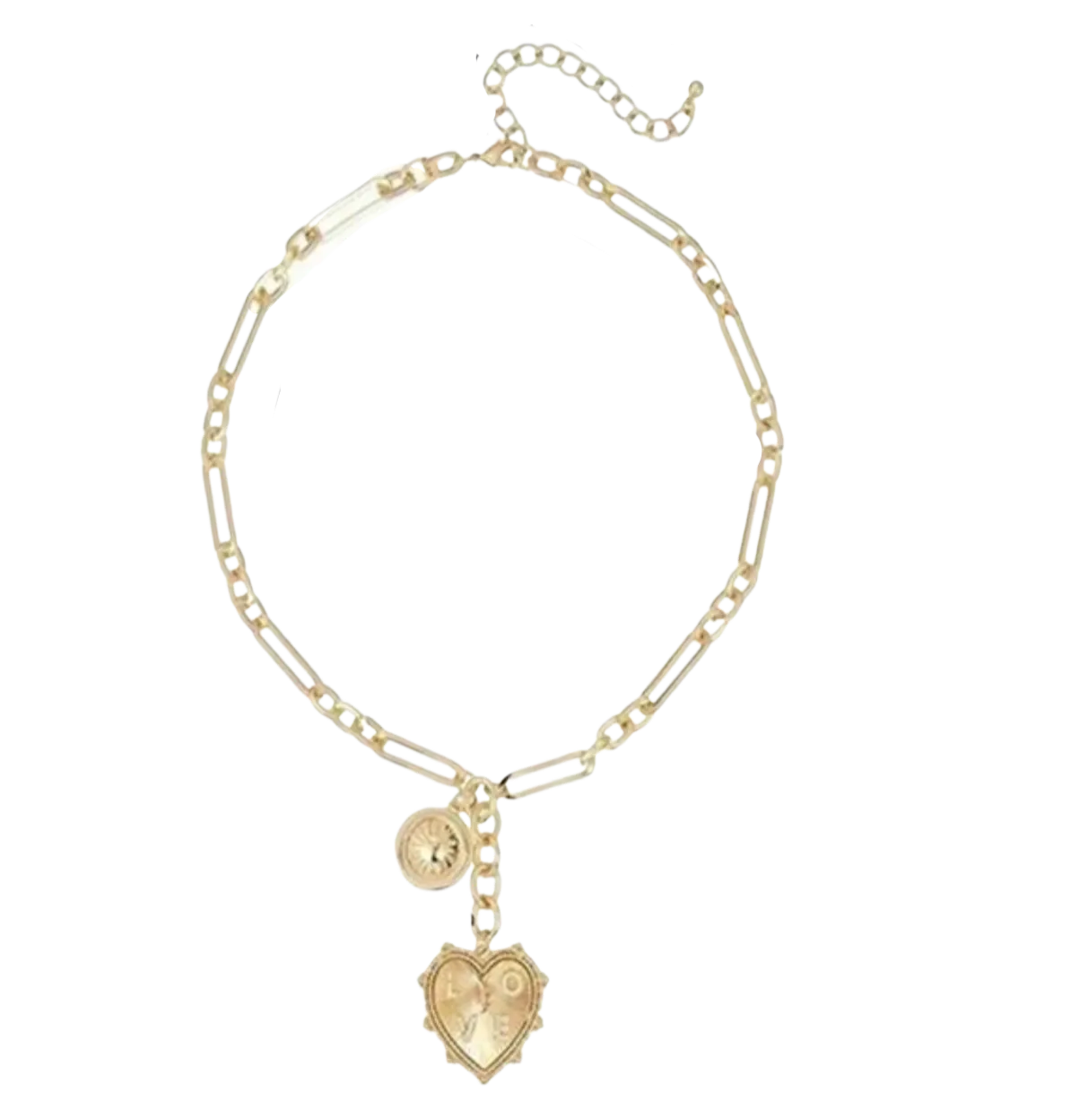 Golden LOVE and SUN Necklace