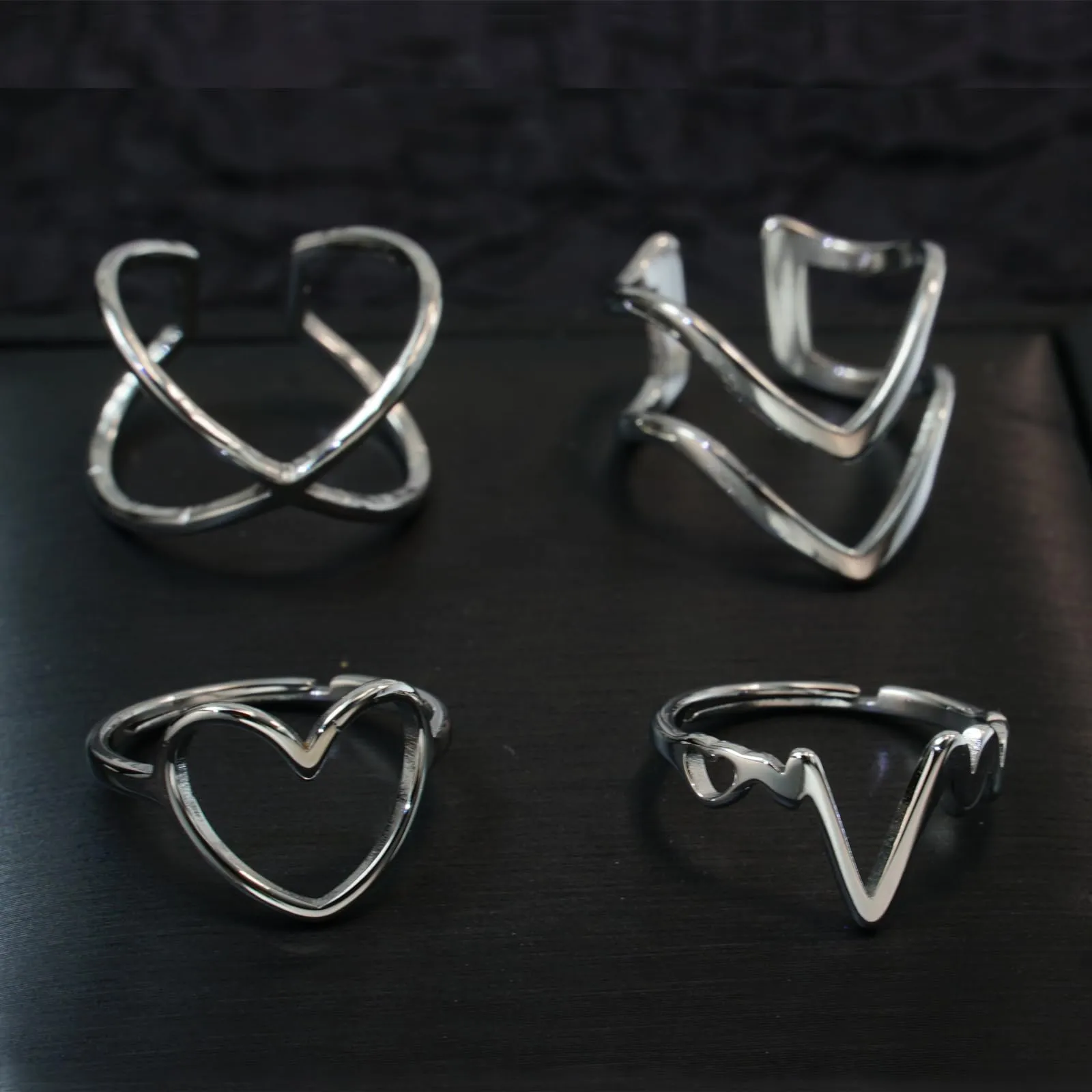 Loqimu 8 Pack Stainless Steel Rings Set for Women Silver Aesthetic Jewelry Rings Adjustable Stackable Rings for Teen Girls Trendy Knuckle Thumb Finger Rings Size 8 9 7 10 Indie rings