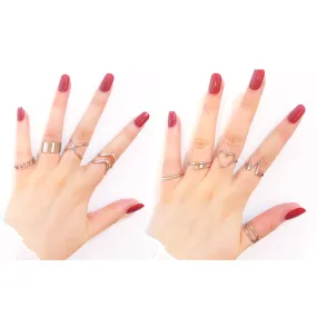 Loqimu 8 Pack Stainless Steel Rings Set for Women Silver Aesthetic Jewelry Rings Adjustable Stackable Rings for Teen Girls Trendy Knuckle Thumb Finger Rings Size 8 9 7 10 Indie rings