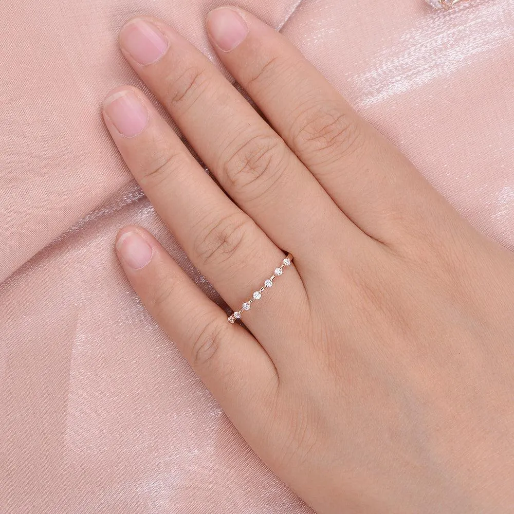 Minimalist Moissanite Wedding Band