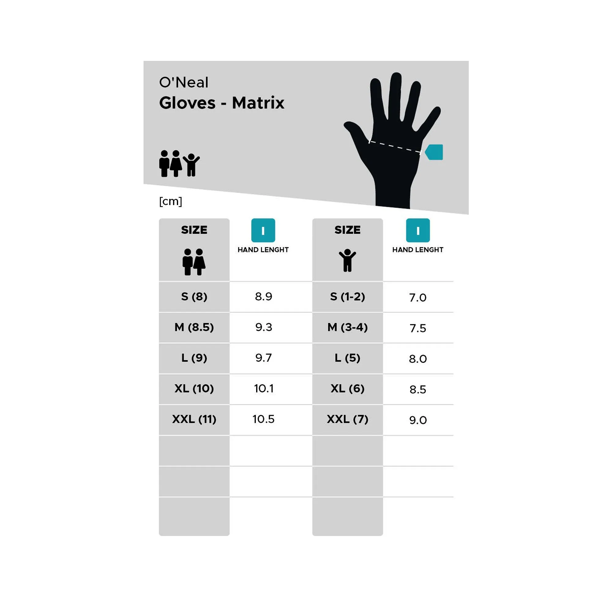 ONEAL Unisex Matrix Youth Motorcycle Safety Glove Villain White - 823710