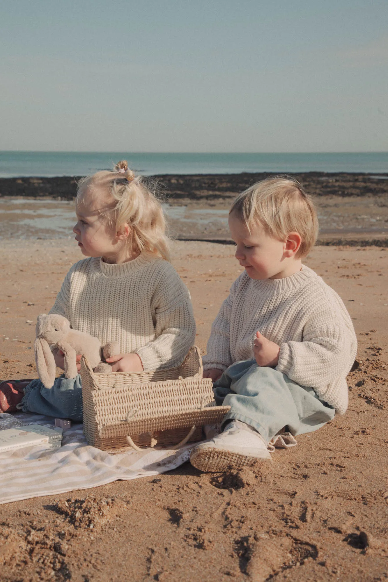 Organic Cotton Chunky Knit Jumper in Cream