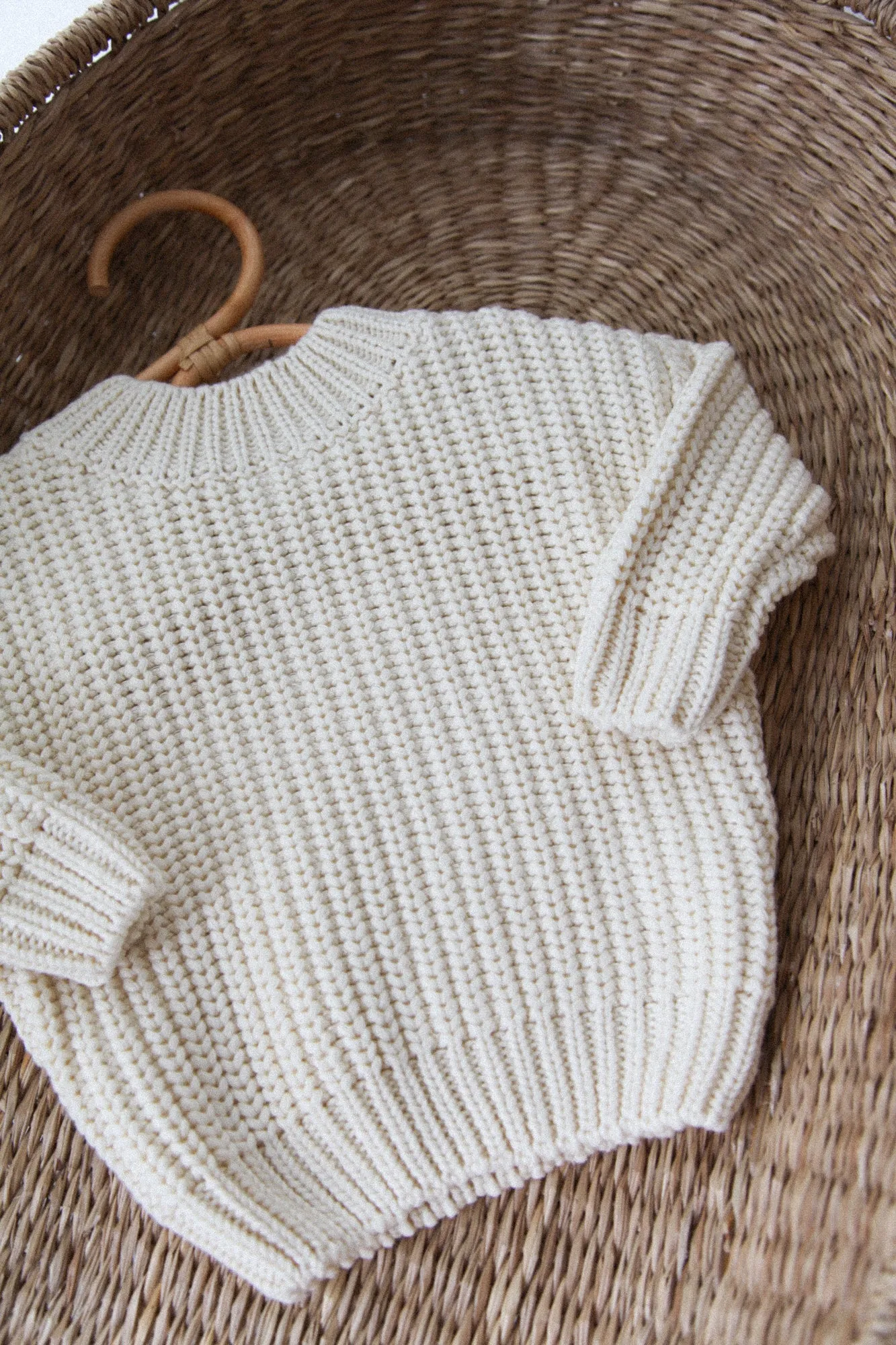 Organic Cotton Chunky Knit Jumper in Cream