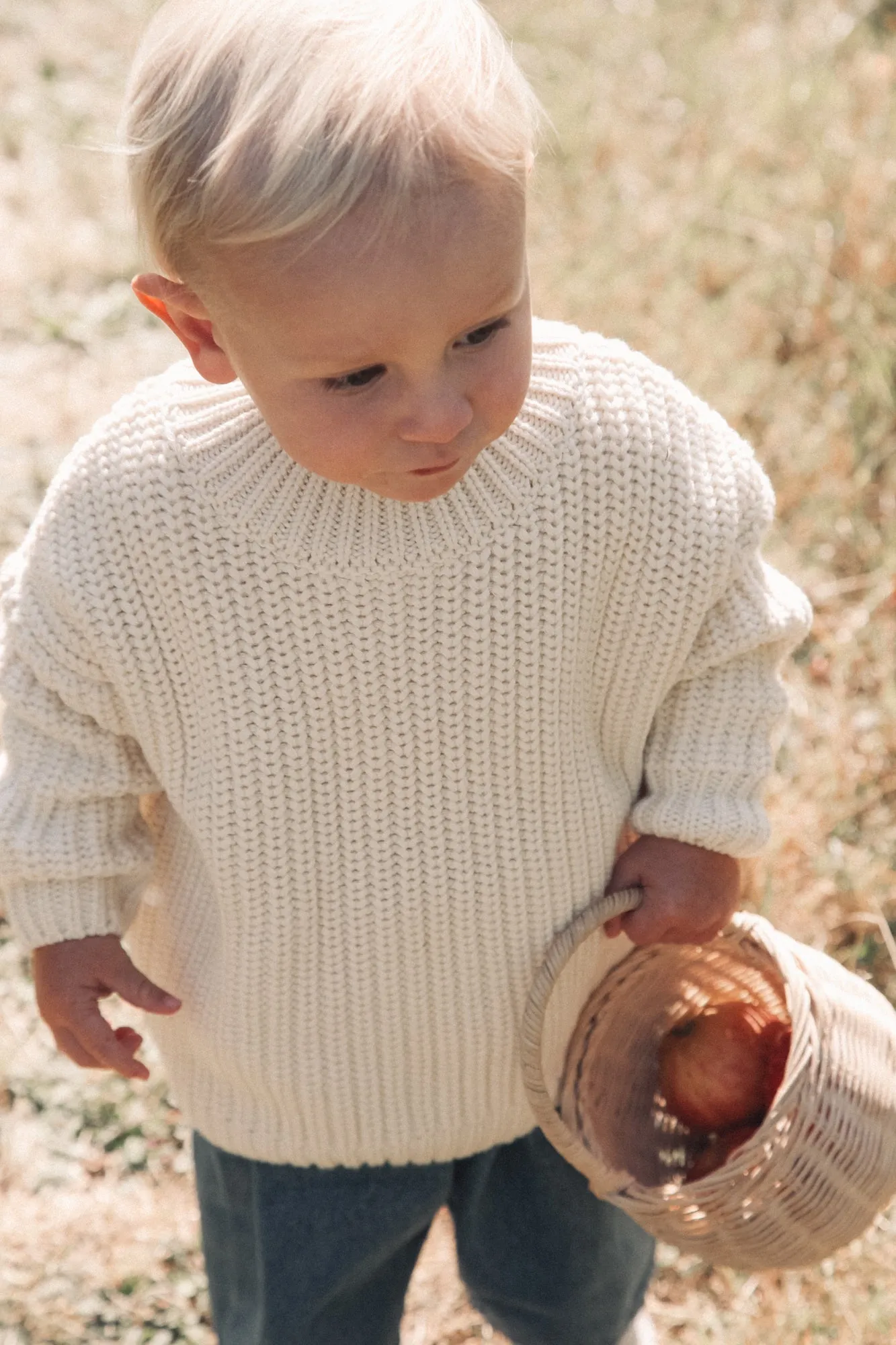 Organic Cotton Chunky Knit Jumper in Cream