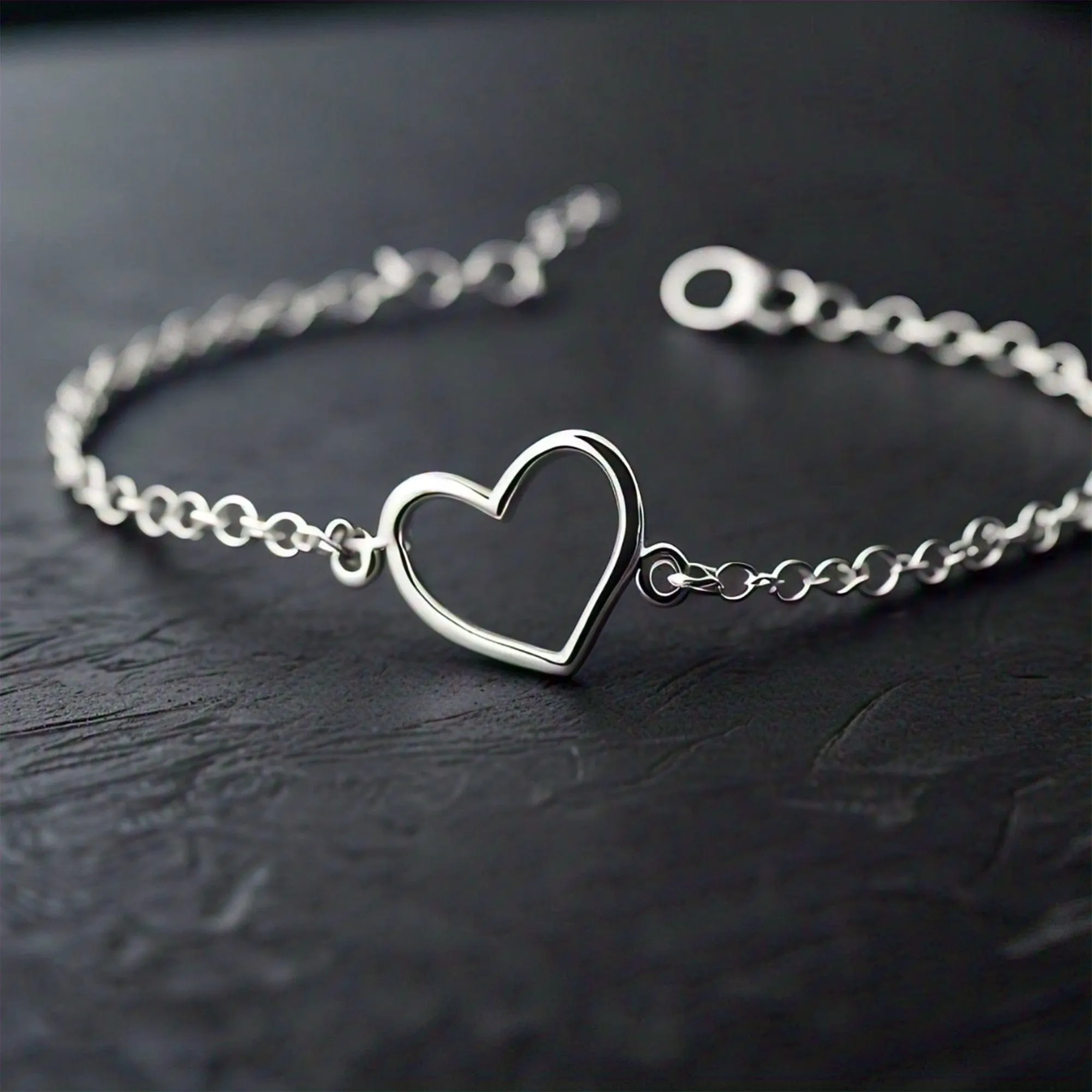 Pallas Sterling Silver Love Friendship Heart Bracelet Chain