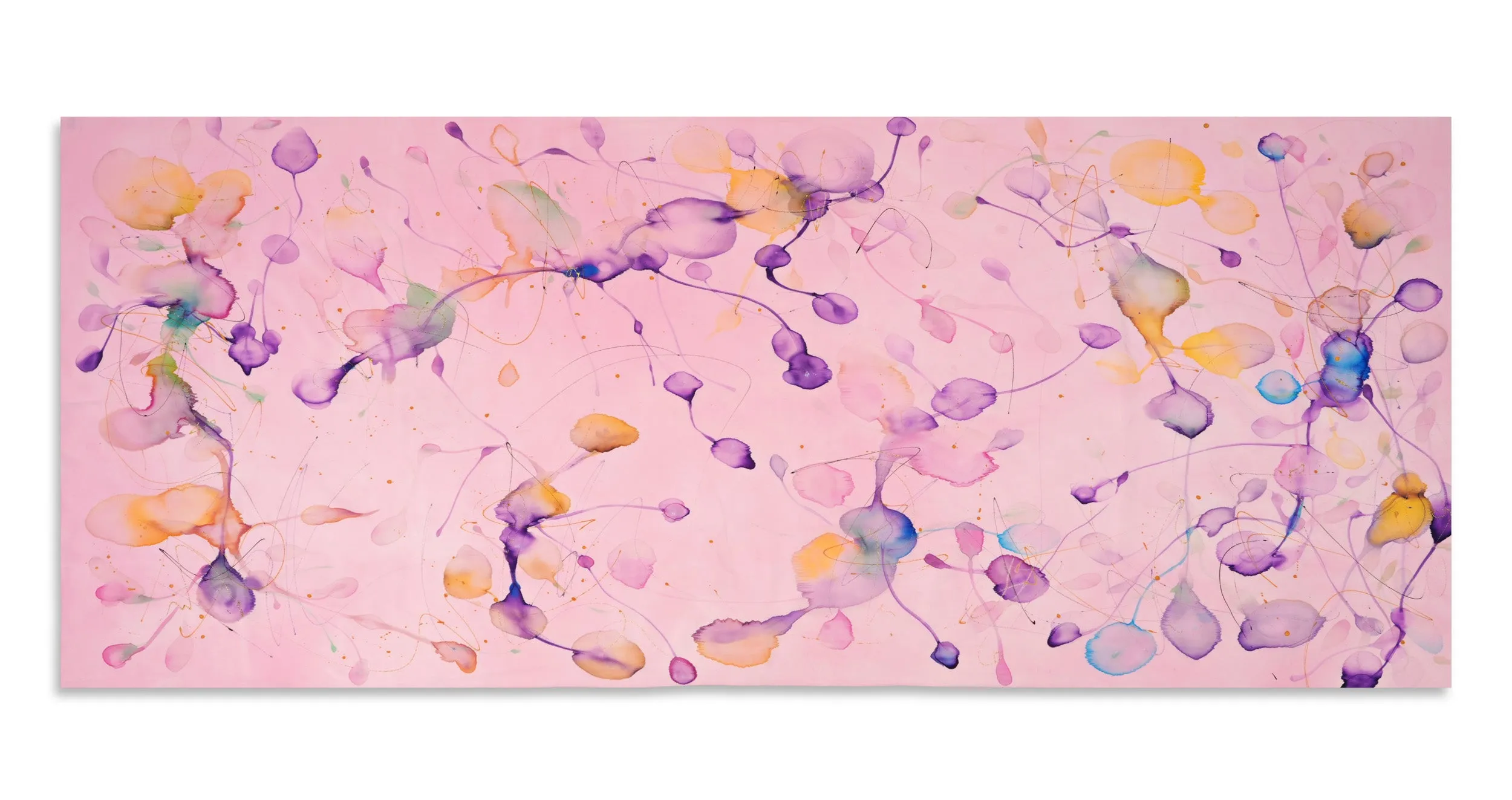 Pink Abstract Silk Scarf