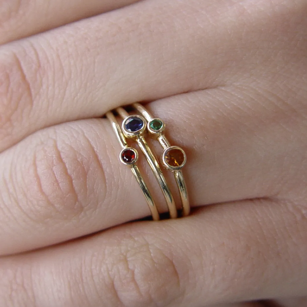RG1803-3 Citrine and Green Quartz tiny ring
