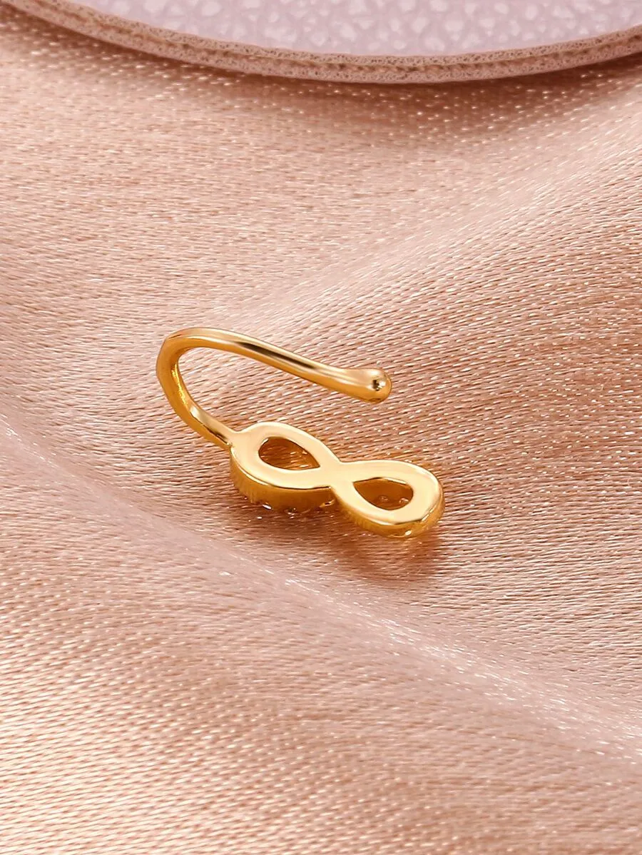 Rhinestone Infinity Decor Nose Cuff