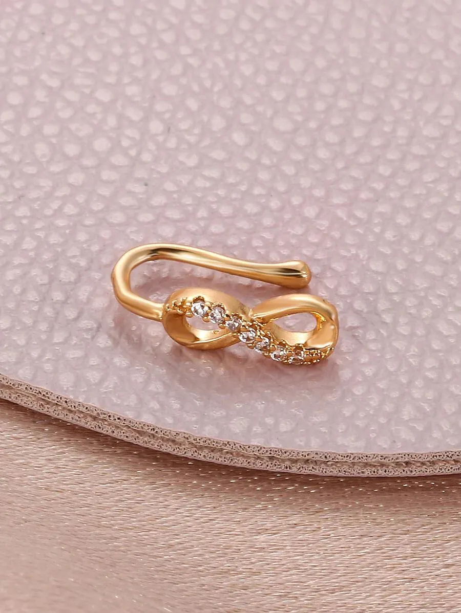 Rhinestone Infinity Decor Nose Cuff