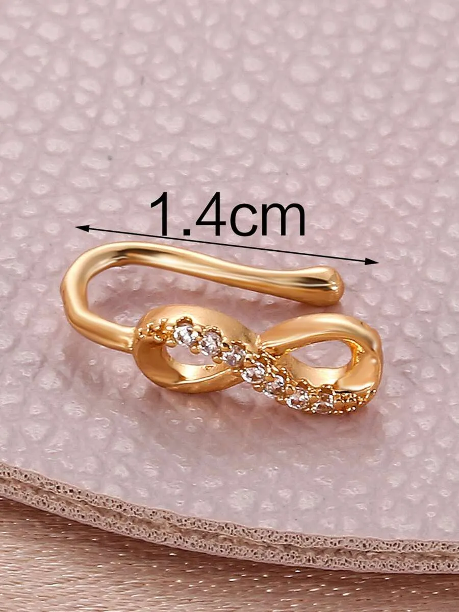 Rhinestone Infinity Decor Nose Cuff