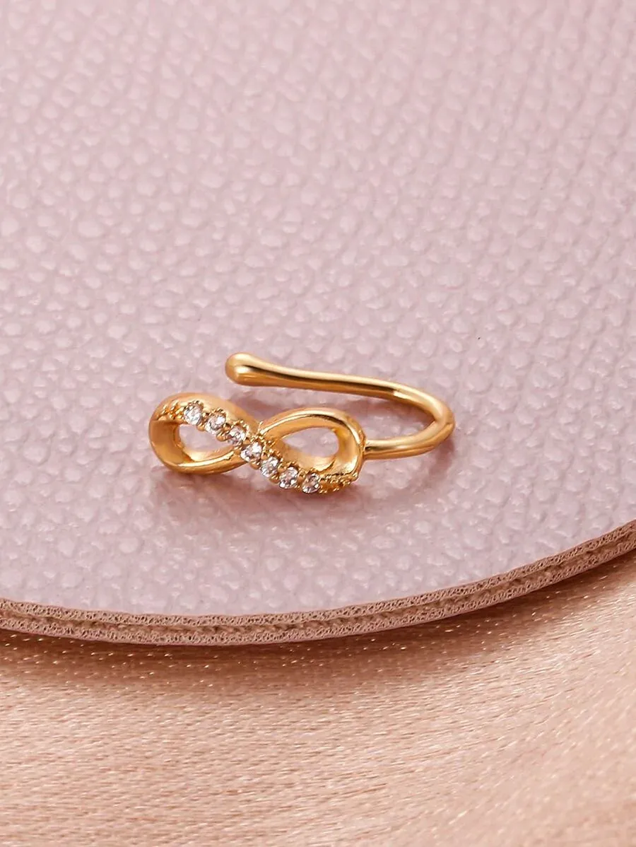 Rhinestone Infinity Decor Nose Cuff