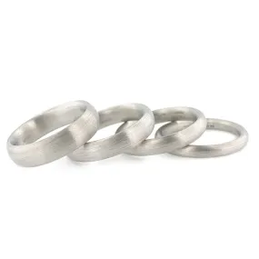 Series 19 | Domed Wedding Band, Matte, Pd., 6, 4 or 3 mm Wide