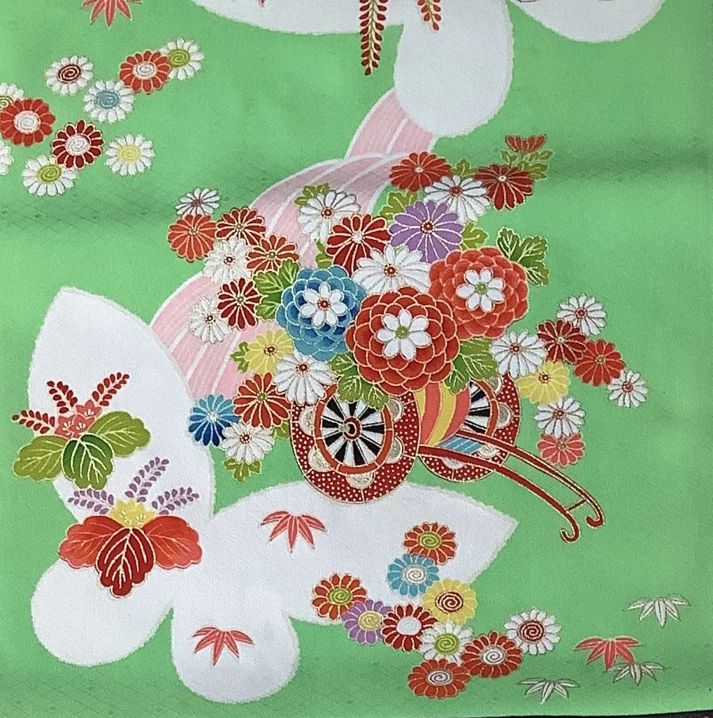 SOLD-7723:1980s-90sJapanese Kimono Silk Roll, Salesperson's Sampler,21 Panels Furisode Type