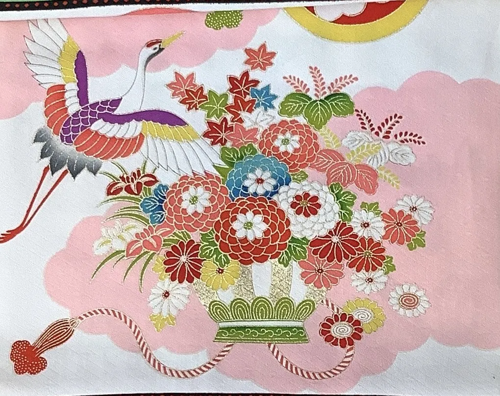 SOLD-7723:1980s-90sJapanese Kimono Silk Roll, Salesperson's Sampler,21 Panels Furisode Type