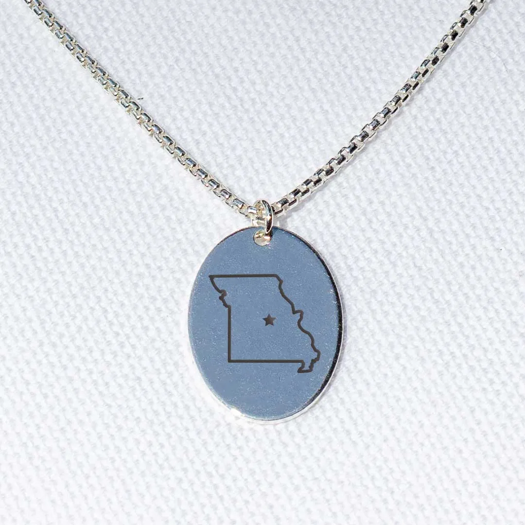 Sterling Silver Voyager Charm Necklace - State Outlines