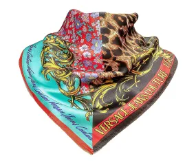 Versace Jeans Couture Baroque Print Multicolor Pure Silk Scarf