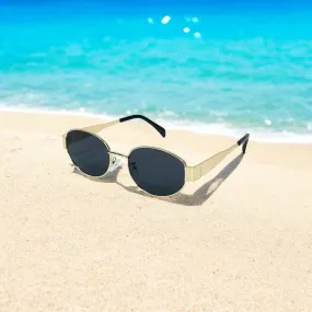 Vintage Oval Sunglasses Metal Frame