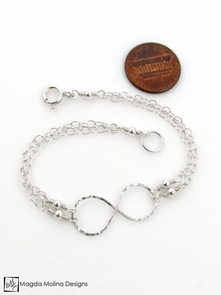 WHOLESALE - The Hammered Silver Infinity Bracelet