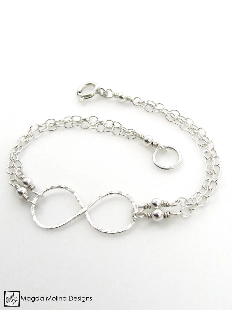 WHOLESALE - The Hammered Silver Infinity Bracelet