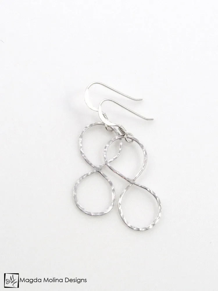 WHOLESALE - The Hammered Silver Infinity Earrings