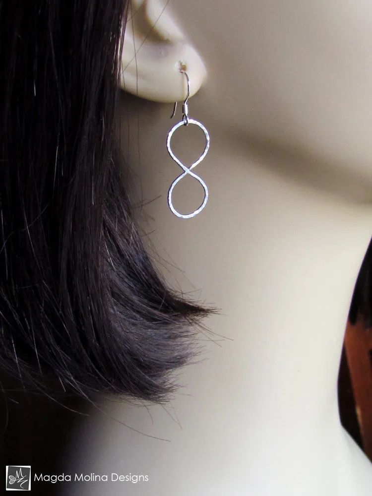 WHOLESALE - The Hammered Silver Infinity Earrings