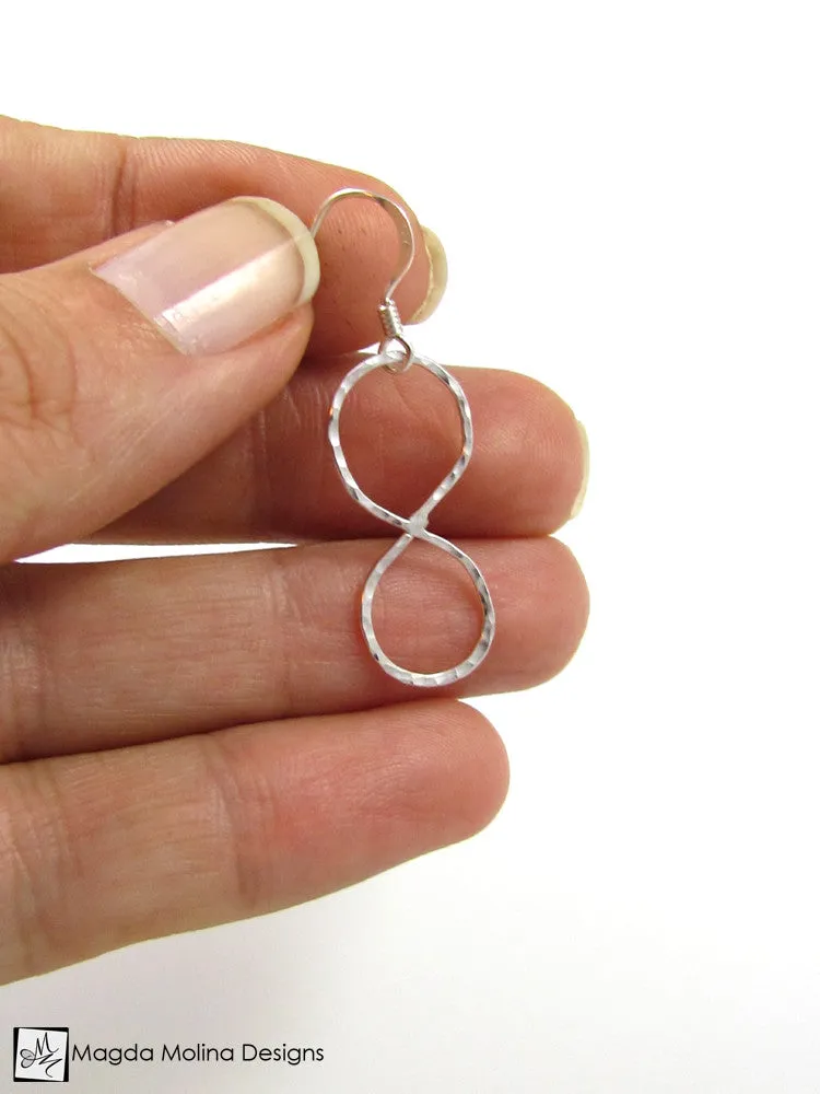 WHOLESALE - The Hammered Silver Infinity Earrings