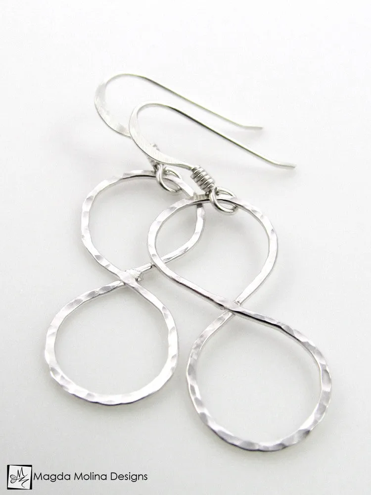 WHOLESALE - The Hammered Silver Infinity Earrings