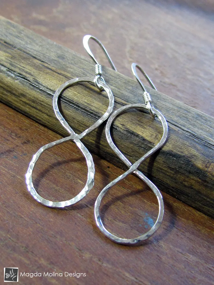 WHOLESALE - The Hammered Silver Infinity Earrings